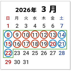 大相撲三月場所カレンダー